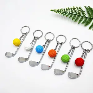 Kreatives Geschenk Metall Souvenir Sport niedlich Anhänger Handwerk Set Charme Schlüssel ring Mini Golfball Schlüssel bund