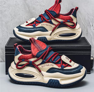 Chaussures de sport décontractées polyvalentes pour hommes, nouveau style, lacets, plateforme, design respirant, tige en microfibre et tissu extensible, semelle épaisse - Product Image 6