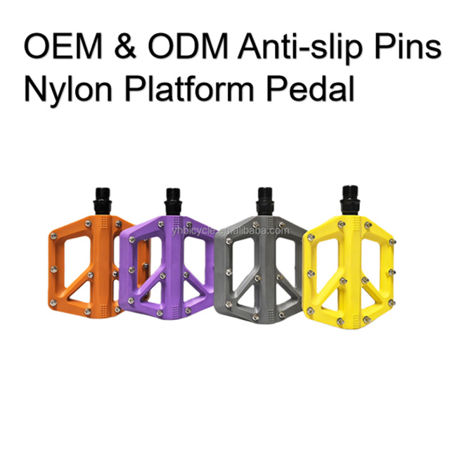 Yonghua 2025 New Nylon Platform Bicycle Pedal with 24 Steel Pins DU Bearing OEM&ODM Bike Accessories