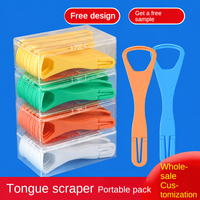 Lot de 20 gratte-langue jetables pliables personnalisables par le fabricant, en plastique de qualité alimentaire, pour une haleine fraîche