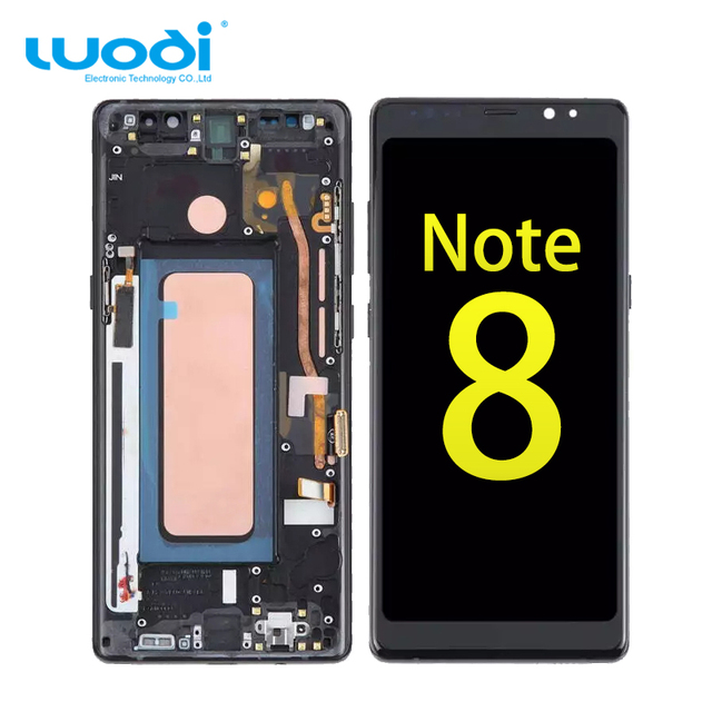 Mobile Phone LCDs Touch Screen Wholesale Original LCD Display for Samsung Note 8 With Frame Big Size Screen Replacement LCD