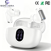 Écouteurs Stéréo Sans Fil (TWS) S74 en Gros, Écran LED, Basses HiFi 13mm, Contrôle Tactile, Intra-auriculaires, Logo Personnalisé OEM