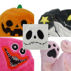 EW-gorros de felpa con diseño de fantasma para niños y adultos, sombrero de salto con orejas y movimiento para fiesta de Halloween, unisex