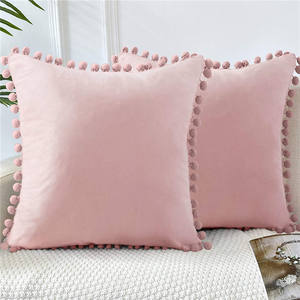 Avigers — housse <span class=keywords><strong>de</strong></span> coussin en velours avec <span class=keywords><strong>pompon</strong></span> décoratif, taie d'oreiller solide et douce, pour canapé, salon, canapé, chambre à coucher, voiture - Product Image 6