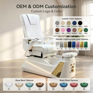 Sillón de Pedicura Eléctrico de Lujo para Salón de Uñas, con Spa para Pies, Reclinable y Ajustable, con Masaje - Product Image 1