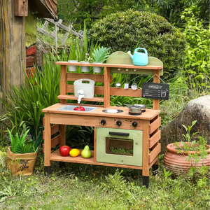 EDULAND OEM/ODM CE CPC Nuevo Diseño Juego de Cocina Educativo de Madera para Niños, Cocina de Barro, Juego de Exterior Unisex - Product Image 5