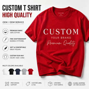 เสื้อยืดคัสตอมคุณภาพสูง ผ้าฝ้าย 100% พรีเมียม คอกลม แขนสั้น สำหรับผู้ชาย รับทำโลโก้ แบรนด์ส่วนตัว รับผลิตแบบ OEM ODM - Product Image 1
