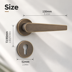 SSR Nordic Satin Brass Door Lever <b>Handles</b> <b>Copper</b> Interior Door <b>Handle</b> Simple Modern Door <b>Handle</b> With Lock for Interior - Product Image 5