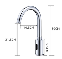 Robinet de cuisine moderne monotrou en laiton 0.5gpm mitigeur chromé poli robinets de lavabo à capteur infrarouge sans contact