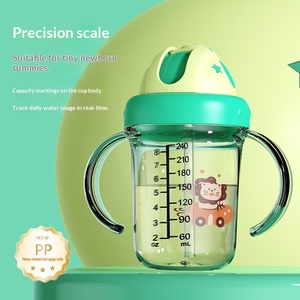 Gourde isotherme portable pour bébé, grande capacité, en plastique, avec ventouse, anti-chute et anti-fuite, avec paille - Product Image 2