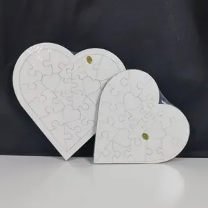 발렌타인 선물 DIY 나무 퍼즐 하트 모양 승화 퍼즐 공백