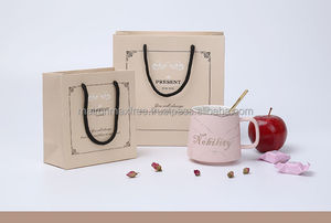 Bolsas de Papel Kraft Blanco Reciclado Ecológicas de Lujo, 250 g/m², Logotipo Personalizado, Estampado Dorado, Asa de Lazo, para Joyería - Product Image 5