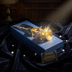 Caja Decorativa Ecológica Hecha a Mano con Baño de Oro de 24K y Rosa Natural, de Alta Calidad, para Compromiso, Pascua, San Valentín, Día del Padre - Product Image 1
