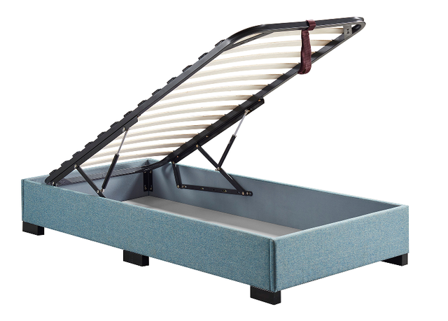 Customized Height Twin XL Bed Base Modern Upholstered Plywood Slats Sturdy Noise-Free Structure School Assembled Bed Frame