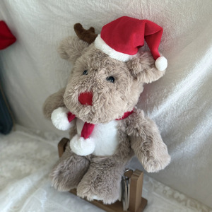 Cappello di Natale da 37 cm per Sublimazione, Simpatico Peluche di Renna Marrone, Regalo Termotrasferibile, <span class=keywords><strong>Cervo</strong></span> con Pancia Bianca per Compleanno Bambini - Product Image 2