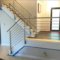 Balustrades et mains courantes en acier inoxydable 304/316 - Garde-corps en tube traversant pour balcon, escalier extérieur |   Installation facile |   CE