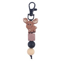 Nouveau mignon Highland bétail Animal porte-clés pour femmes fille vache silicone perle gland porte-clés pendentifs sac à dos sac à main sac breloque