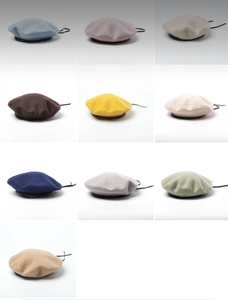 Autumn Winter Fashionable Man Plain Wool Beret <b>Hat</b> French Beret Cap <b>Hat</b> With Faux Leather Binding - Product Image 3