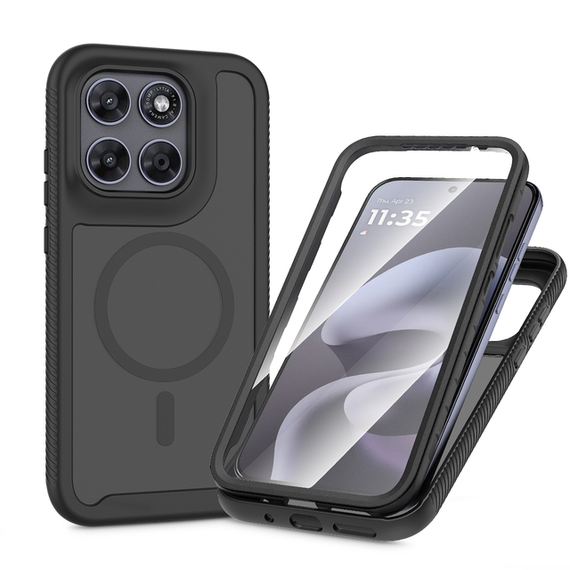 Heavy Duty 360 Full Protection TPU+PC Anti-Fall Phone Case for Motorola G77 Rugged Shockproof Cover Built-in Screen Protector