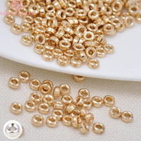Perles d'espacement rondes en laiton plaqué or 24 carats pour bracelets et colliers, accessoires de fabrication de bijoux DIY de haute qualité, vente en gros