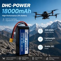 Batterie LiPo semi-solide haute capacité DHC-POWER 22,2V 16S 18000mAh 25C avec cathode LiNiMnCoO2 pour drone, 800 cycles