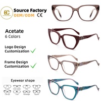 Prêt à expédier : Montures de lunettes optiques de luxe haut de gamme en acétate pour femmes avec ornement, anti-lumière bleue, pour usage quotidien