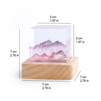 Lampe de table LED 5000K en résine USB en forme de montagne, base en bois, mini paysage, idéale pour mariage et anniversaire, vente en gros