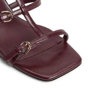 Sandalias Elegantes de Tacón con Correa en el Tobillo y Hebilla, Punta Cuadrada Abierta, de PU, para Mujer, Zapatos de Verano - Product Image 5