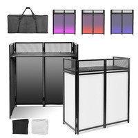 Bar DJ mobile pliable avec table de DJ LED pour événements, fêtes, mariages (TA101B)