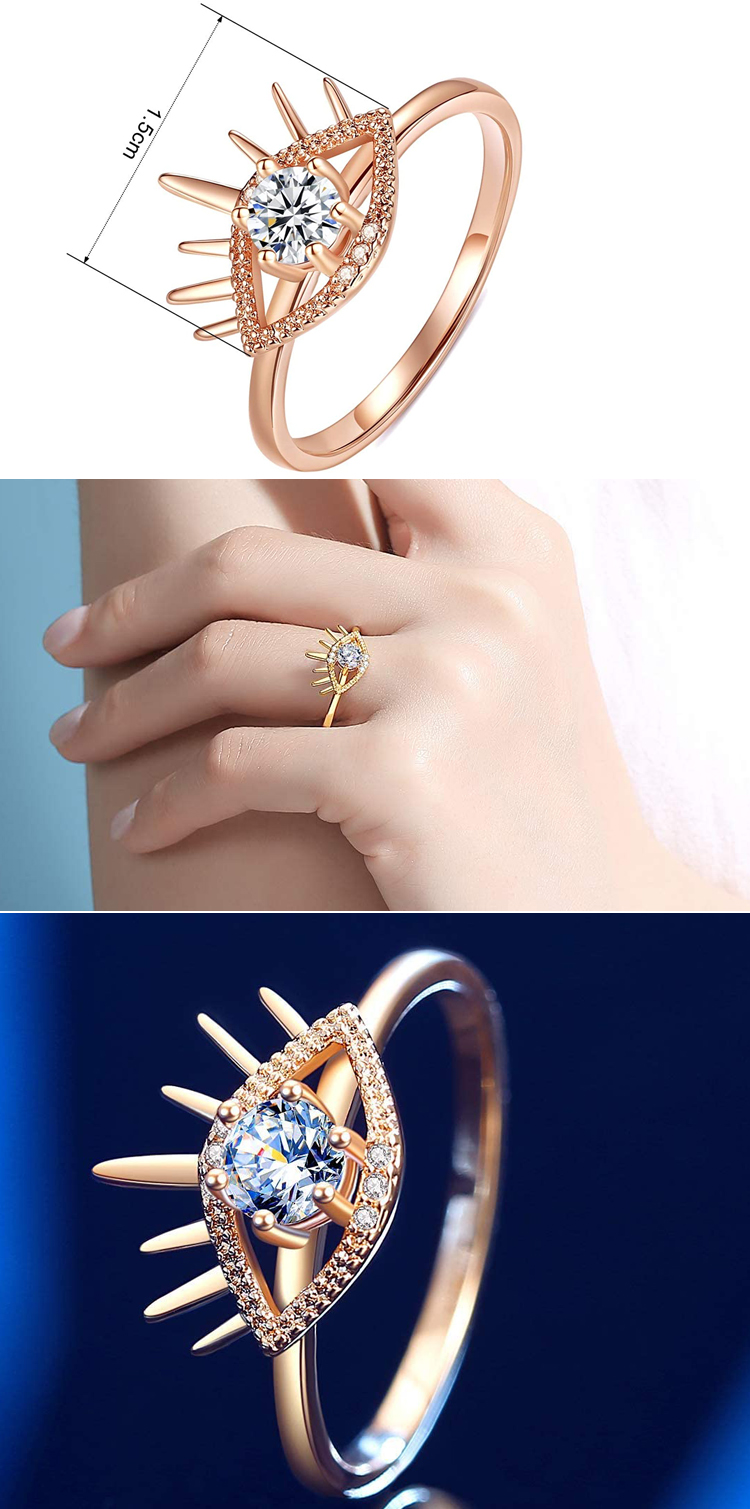 Women Fashion Fashion Ring Jóias Cz Custom Evil Eye Copper Ring Women