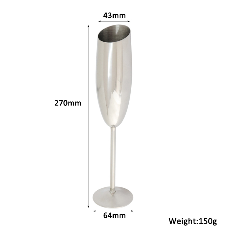 Copa de champán plateada de 240 ml