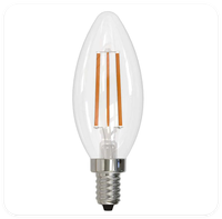 Ampoule LED à filament C35 CE ROHS NEW ERP, 220-240V 4W 440LM 6.5W 770LM, lumière blanc chaud 2700K 440lm non dimmable