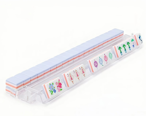 Complete American <b>Mahjong</b> Game <b>Set</b> 160 Acrylic Tiles Including Jokers Dragons Winds Flowers Portable Case for 4 Players - Product Image 2