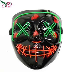 หน้ากากนีออน PVC สำหรับเทศกาลคริสต์มาสและฮาโลวีนพร้อมไฟ LED สายเอลอุปกรณ์คอสเพลย์สยองขวัญสยองขวัญ DJ purge' สำหรับปาร์ตี้ - Product Image 5