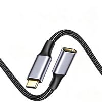 Câble vidéo USB 3.1 Gen 2 Type-C mâle-femelle 100W, conducteur en cuivre pur, alliage d'aluminium, pour la charge, le transfert de données et la vidéo