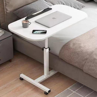 Bureau de bureau de poste de travail portable Tables d'appoint réglables pour lit d'ordinateur portable à bas prix avec 4 roues