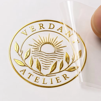 Autocollant de transfert UV DTF en feuille d'or, logo personnalisé, emblème, sceau sans bordure, étiquette d'emballage de luxe, OEM, faible MOQ, en gros