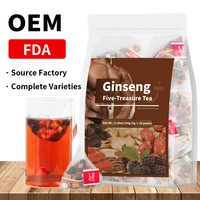 Thé de Saveur des Cinq Trésors, Sachet de Thé aux Ginseng et Maca pour Hommes, Amélioration de la Vitalité et de l'Énergie, Formule Naturelle à Base de Plantes pour l'Énergie Sexuelle