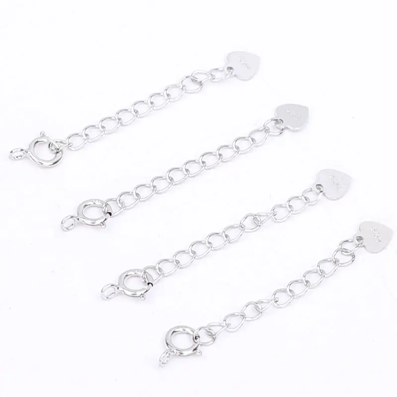 Твердые 925 серебро 5 мм ожерелье браслет ювелирные изделия застежками окончаниями