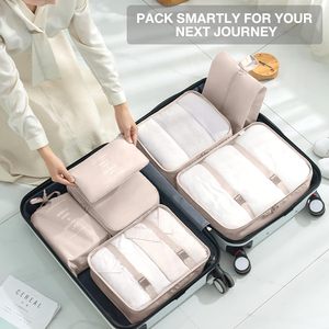 Wholesale 8-Pcs Lightweight Travel Cubes Set Foldable <b>Suitcase</b> Organizer and Luggage <b>Storage</b> Bag for Travel Bags - Product Image 6