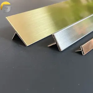 M26 Metal Tile Corner Gold Brushed Trims Decorative 304 Stainless Steel Ceramic Strip