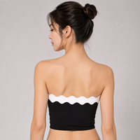 Nouveau soutien-gorge de sport bandeau GM pour femme, extensible, doux, avec logo personnalisé, bords contrastants festonnés, idéal pour l'été et le fitness en extérieur