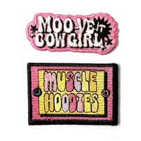 Patchs de broderie de dessin animé de logo tissé brodé mignon fer sur le patch de support pour chapeau de vêtements