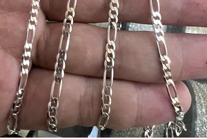 חצי גמר 925 תכשיטי כסף 3 מ "מ אמיתי מוצק 925 שרשרת פיארו כסף סטרלינג שרשרת 925 שרשרת פיארו כסף לגברים נשים - Product Image 4