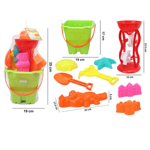 Ensemble de jouets de plage colorés pour enfants avec seau, pelle, bêche, sablier – Jouets d'été pour aire de jeux extérieure et bac à sable – Vente en gros - Product Image 4