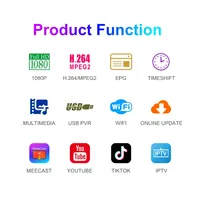 Décodeur satellite HD DVB-S2 GX6605S WiFi avec 12 mois d'accès IP TV, récepteur satellite H.264 FTA
