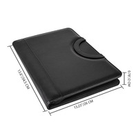 Carpeta de archivos Portadocumentos personalizado con cremallera A4 Carpeta de administrador multifunción Carpeta de cartera de cuero PU con Bloc de notas