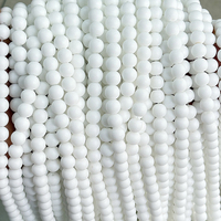 Perles rondes en pierre noire de haute qualité, perles en verre coloré givré, accessoires de bricolage semi-finis, perles en vrac