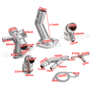 ชุดอัพเกรดหน้าแปลนน้ำหล่อเย็นอะลูมิเนียม6ชิ้นสำหรับ06A121133J MK4กอล์ฟ VW สำหรับ Jetta GTI 1.8T 2000-2005สำหรับ Audi TT 2000-2002 - Product Image 6