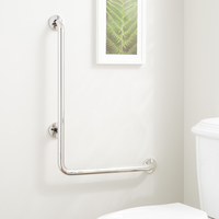 Barre d'appui en acier inoxydable 304 en forme de L 90/135 °   Barre d'appui antidérapante pour salle de bain, pour baignoire/commodes, supporte 500 LBS